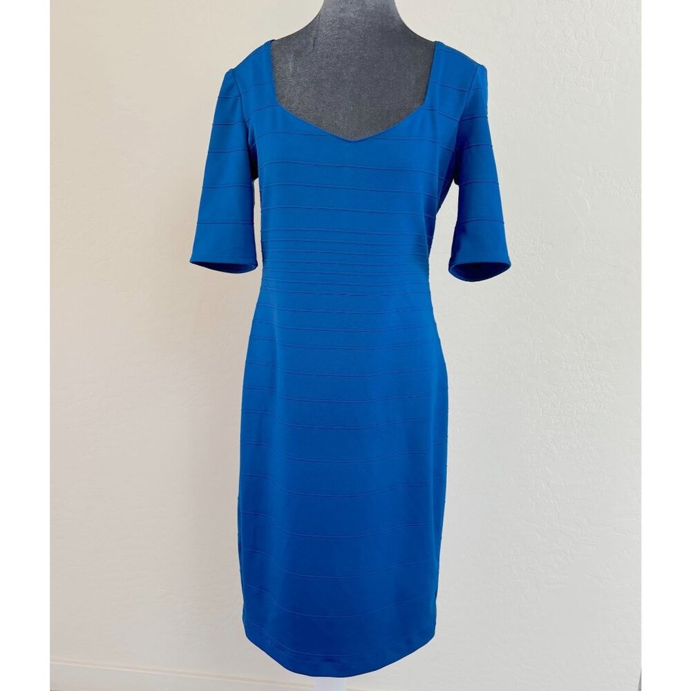 Bisou Bisou Blue BodyCon Stretch Knit‎ Dress. Size 10